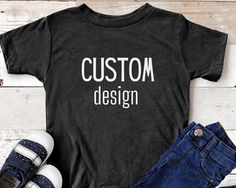 kids Black Custom Text Design Shirt Toddler Custom Balck Shirt Birthday Shirt for Kids Personalized Toddler Birthday Gift Shirt