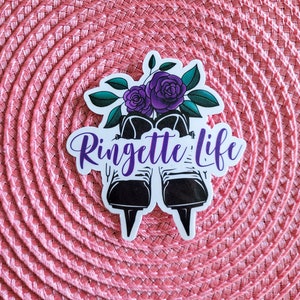 Sticker skate ringuette pour fille cadeau équipe de ringuette Bas de Noël Sticker fleur fille Sticker patin à glace cadeau tournoi de ringuette