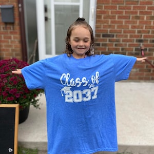 Custom Year Kindergarten Graduation Shirt High School Graduation Class Shirt for Boy and Girl Kids Pre-School Pre-K Kindergarten Shirt