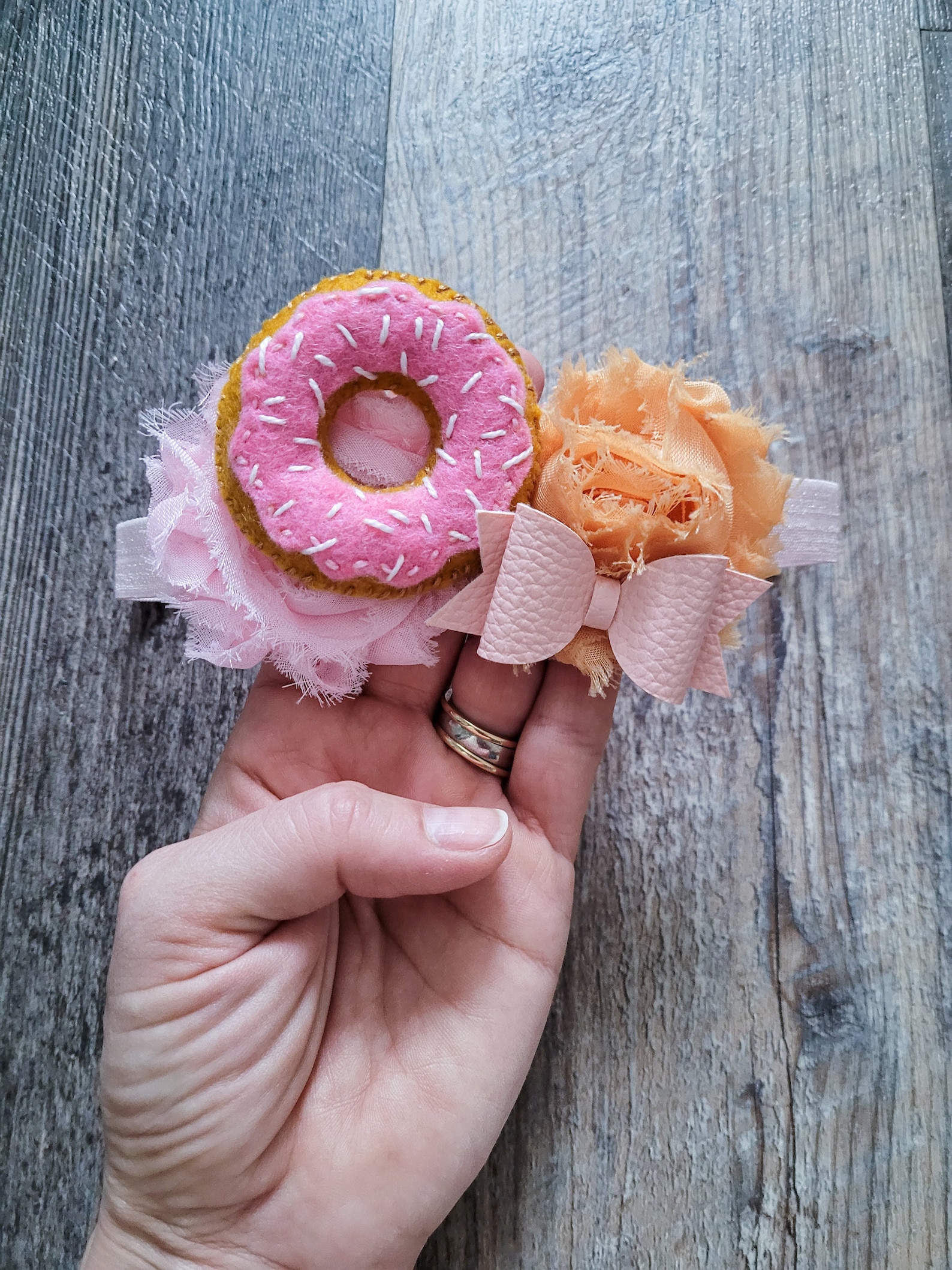Donut Pink Theme Birthday Headband Pink Donut First Birthday Baby Sweet ...