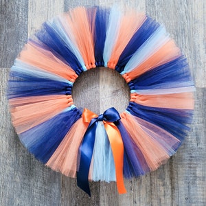 Orange Blue Tutu Skirt Baby Girl Birthday Tutu OutfitBaby Girl Birthday Photoshoot Tutu, Orange Blue First Birthday Tutu for 2nd Birthday