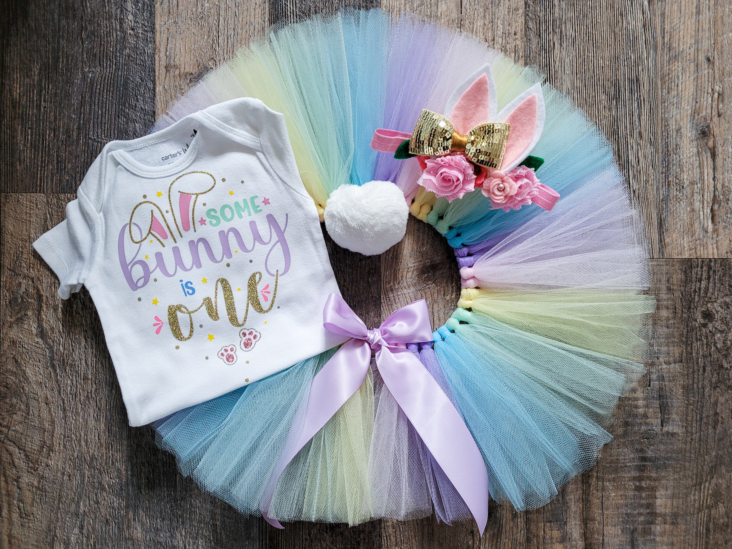 Bunny Dress Tutu Dress Carters Carter's 6X Pink White Easter Bunny