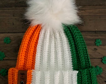 Knitted Beanie Hat With Northern Ireland Flag Design | Warm Unisex Winter Hat For Men & Women | Acrylic Fiber Beanie