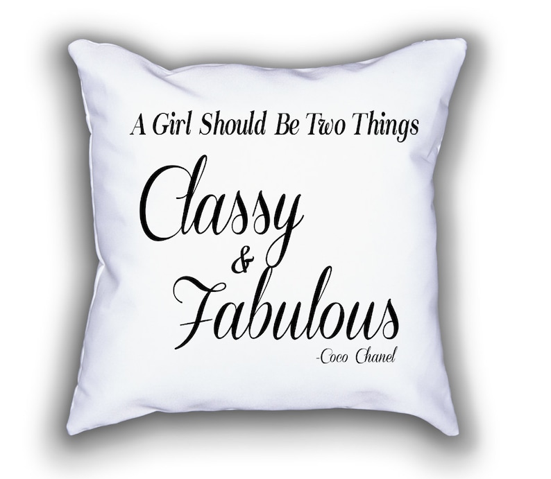 Fashion Pillow Coco Chanel Quote Interior Decorating Etsy