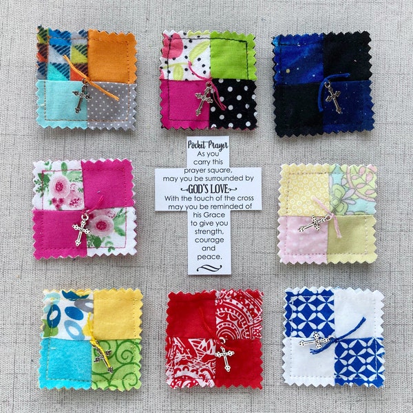 Pocket Prayer Square, Quilted Pocket Prayer, Bible Study Group Gifts, Gift Under 10, Inspirational Quotes