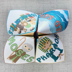 Cruzando el Mar Rojo Cootie Catcher, Historia de Moisés, Actividad Bíblica, Libro del Éxodo, Actividad de la Escuela Bíblica de Verano DESCARGA INMEDIATA