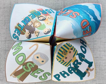 Red Sea Cootie Catcher: Moses Bible Story Activity (Instant Download)