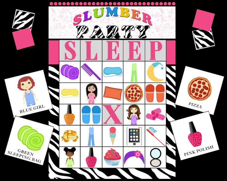 sleepover-party-bingo-10-cards-instant-download-etsy-australia