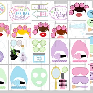 SPA Party Photo Booth Props, Spa Party Birthday Printable Photo Props ...