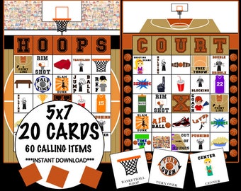 Basketball Bingo 20 Cards, Basketball Party Games, Basketball Birthday Ideas INSTANT DOWNLOAD