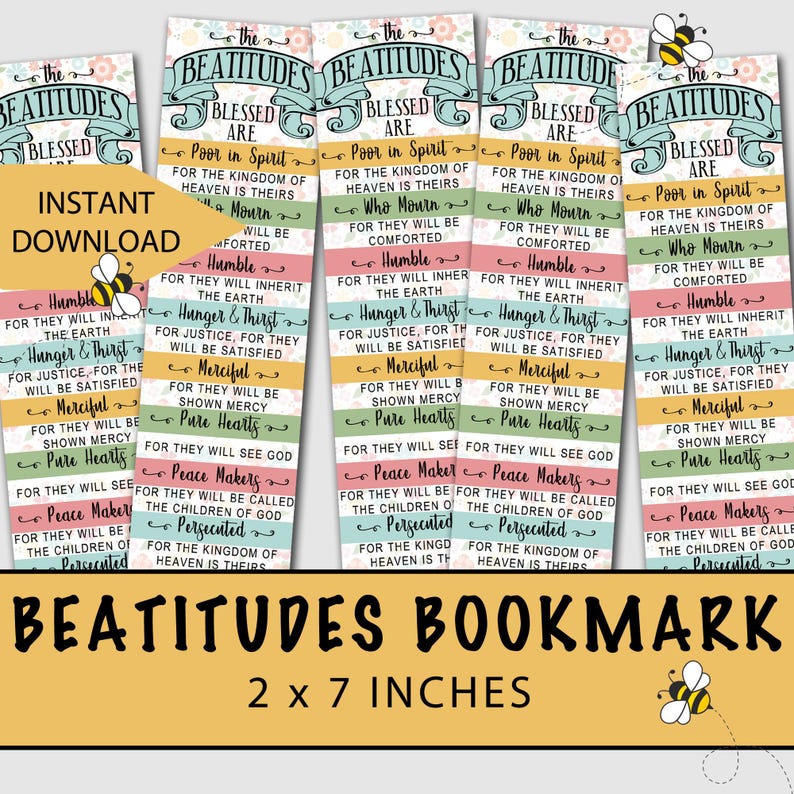 Beatitudes Bookmark, Bible Bookmark, Sermon on the Mount, VBS Activity ...