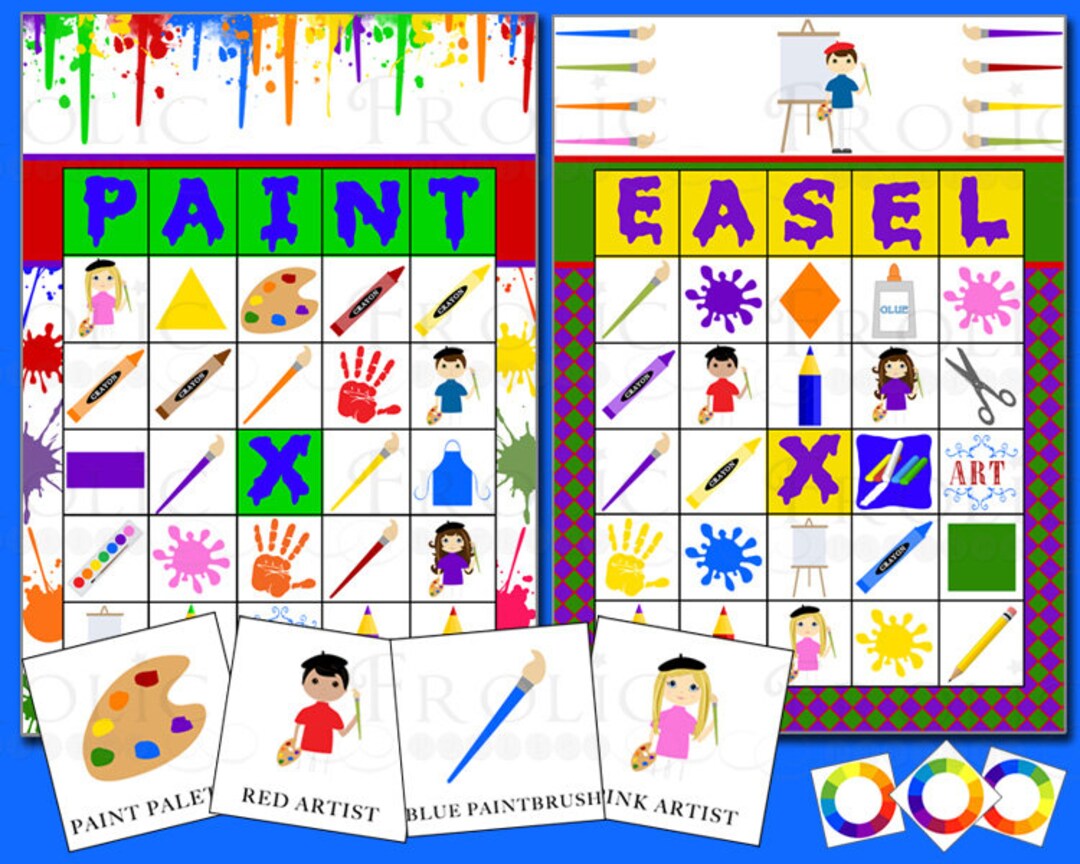 Painting Bingo 20 Cards Art Bingo Painting Party Games Art Etsy Hong Kong