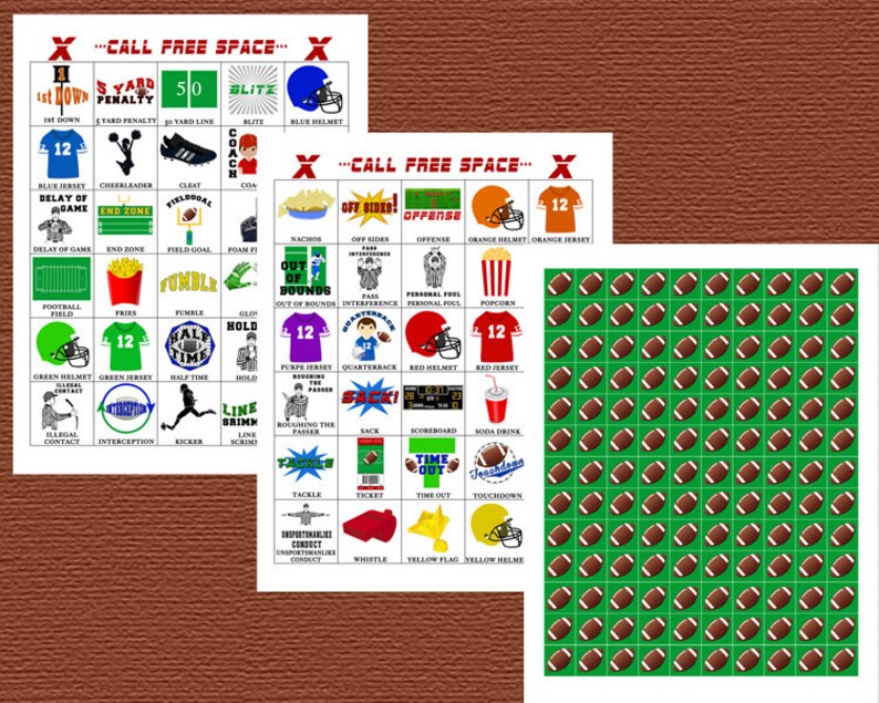 Football Bingo Pin the Football in the Field Goal Football Etsy