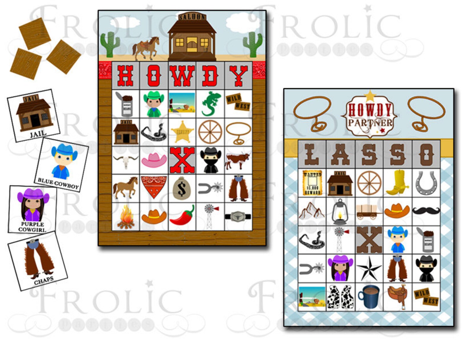 Cowboy Bingo Pin the Hat on the Cowboy Cowboy Games Cowboy Etsy