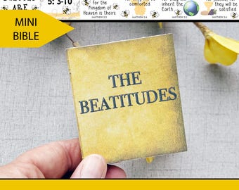 The Beatitudes Craft: Sermon On The Mount Activity, Mini Bible, Vacation Bible School (Instant Download)