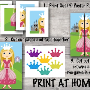 Pin the Crown on the Princess, Princess Games, Princess Birthday ...