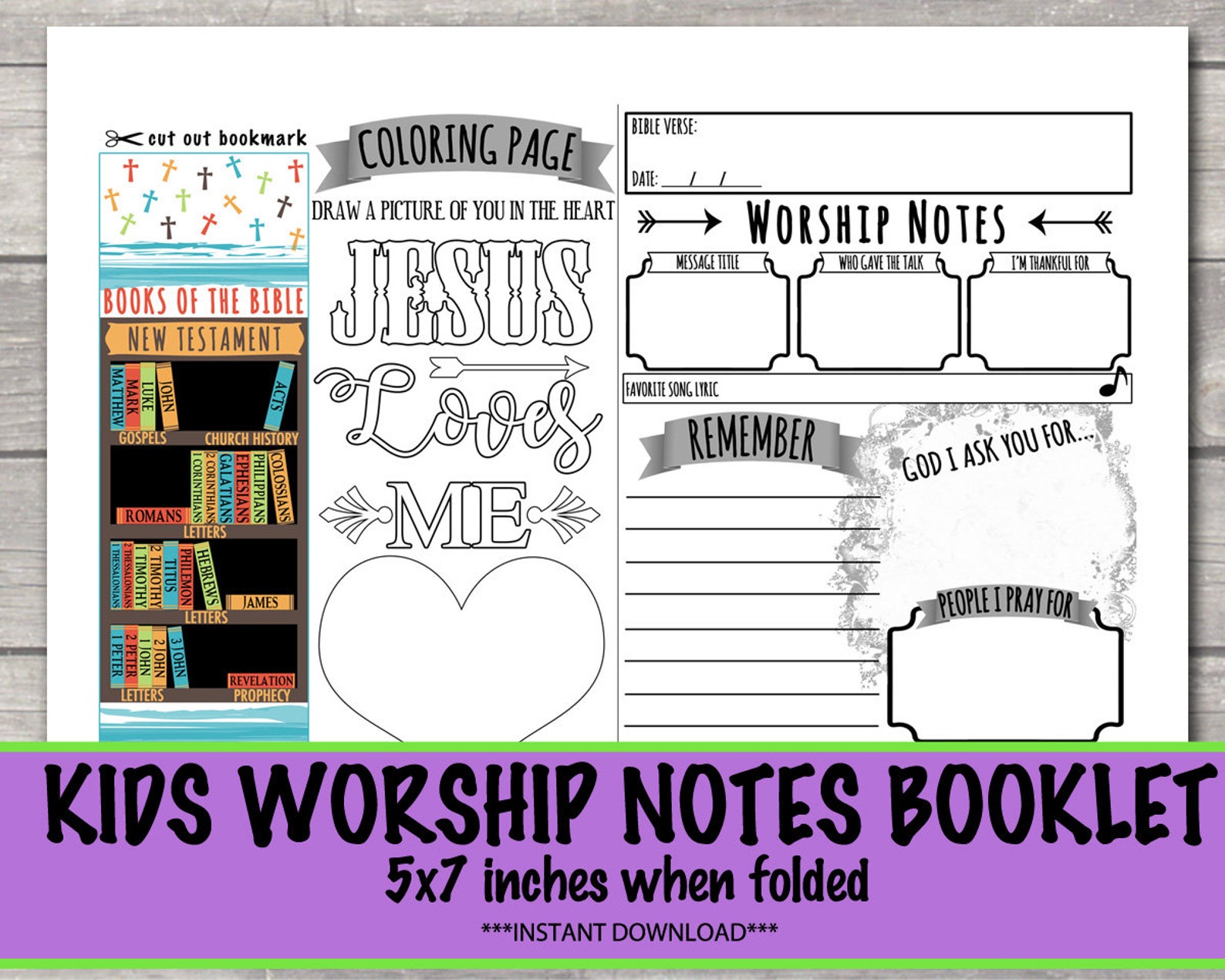 Worship Notes for Kids Worship Activities for Kids Worship - Etsy