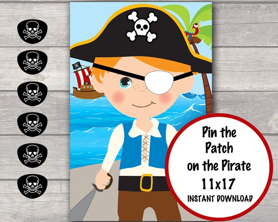 Pin the Patch on the Pirate Pirate Games Pirate Birthday 