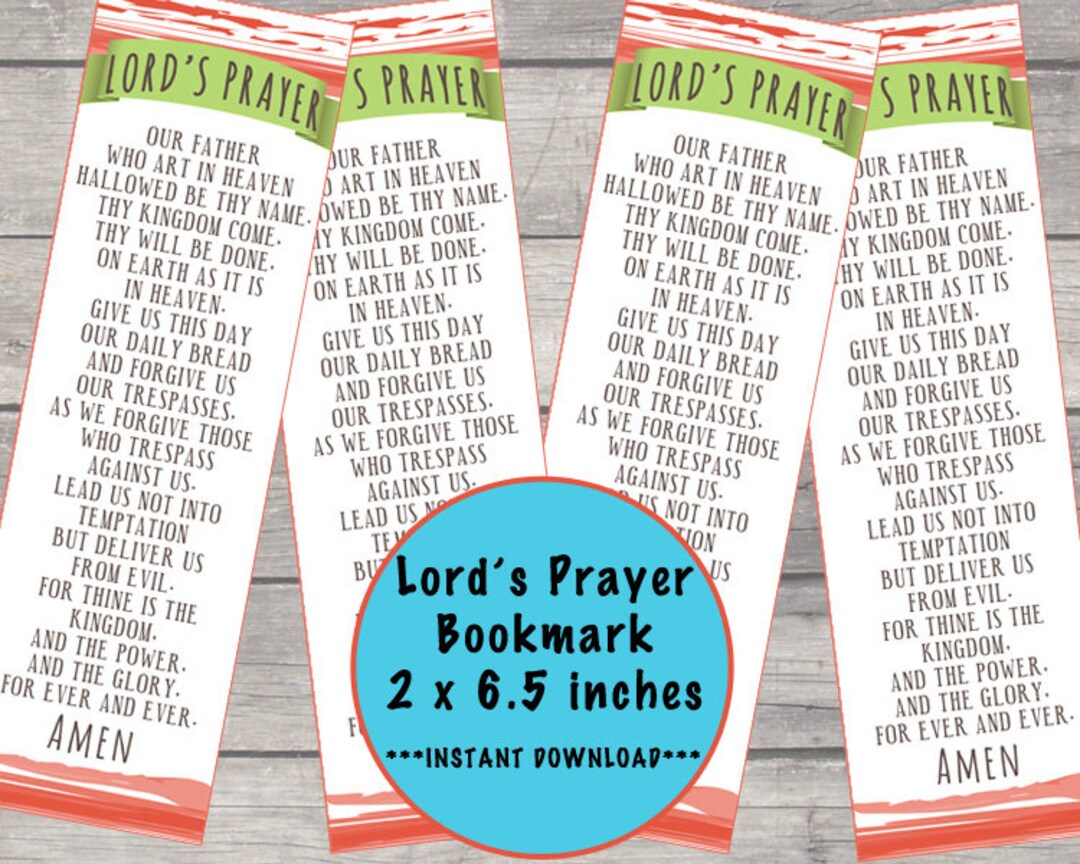 Lord's Prayer Bookmark, Bible Bookmarks, Scripture Bookmarks Bible