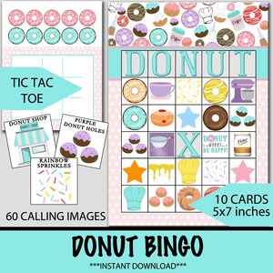 YUEXLL Donut Shop Bingo Game – 24 Player Set With 5x7 Inch Cards, Markers, And Calling Chips For Parties & Family Game Night - View #11