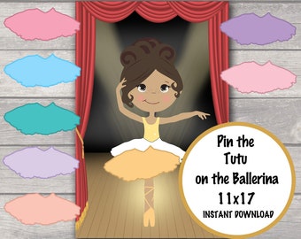 Pin the Tutu on the Ballerina Ballerina Games Dance Birthday | Etsy