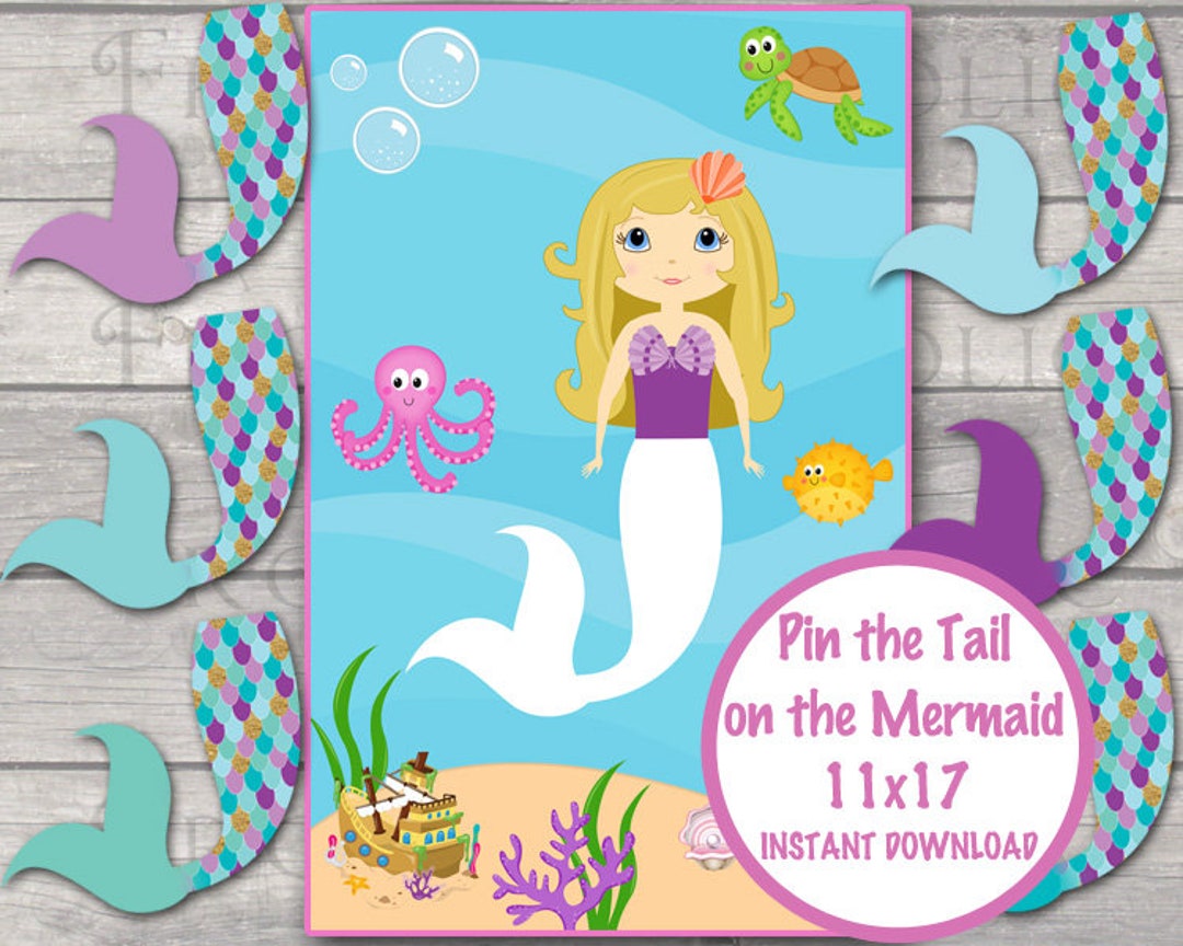 Pin The Tail On The Mermaid Printable Party Games Mer vrogue.co