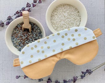 Lavender or Rice Filled Sleep Mask: Cotton Flannel, Weighted Aromatherapy, Mother's Day Gift