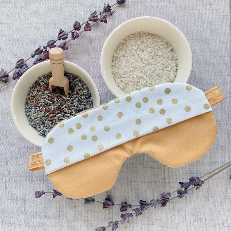 Lavender or Rice Filled Sleep Mask: Cotton Flannel, Weighted Aromatherapy, Mother's Day Gift image 1