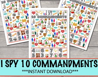 Ten Commandments I Spy Activity: Moses Exodus Game (Instant Download)