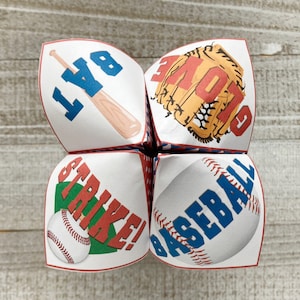 Baseball Cootie Catcher: Printable Fortune Teller Game (PDF Download