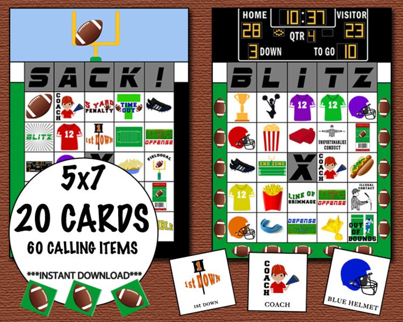 Football Bingo Pin the Football in the Field Goal Football Etsy