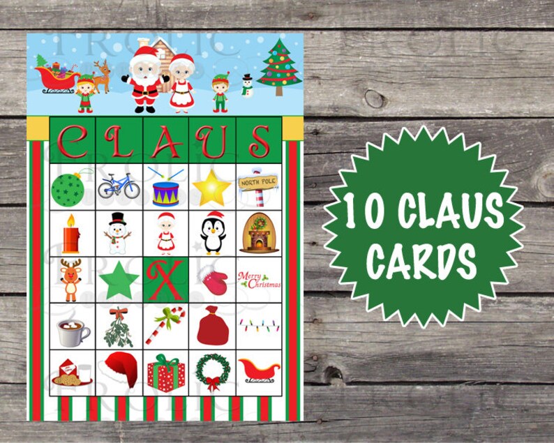 Christmas Bingo 50 Printable Cards Instant Download Etsy