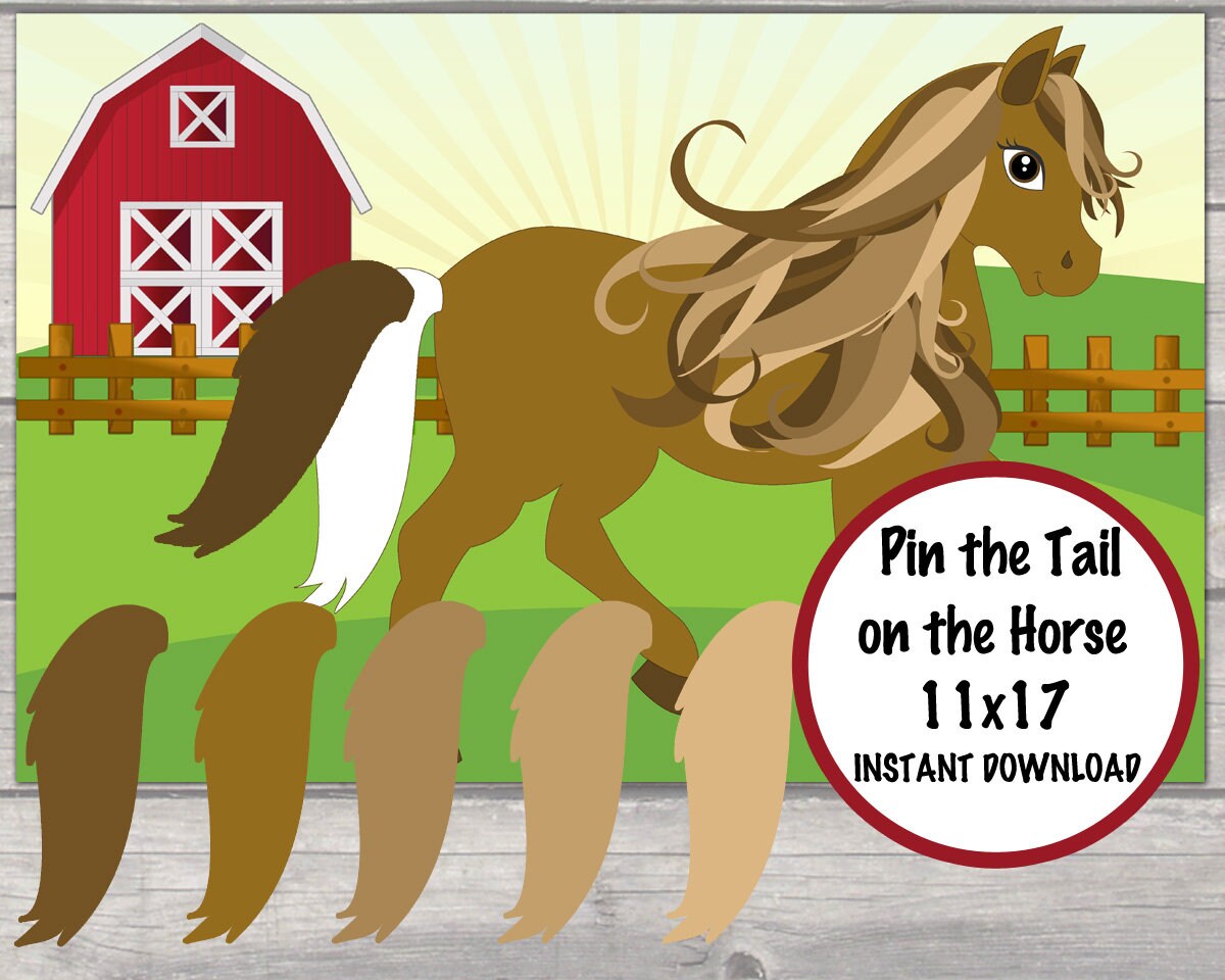 Pin the Tail on the Horse Pin the Tail on the Pony Farm Etsy Canada