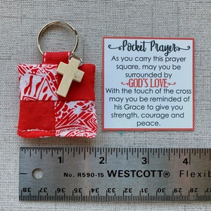 Prayer Square Keychain, Pocket Prayer, Bible Study Group Gifts, Quilted ...
