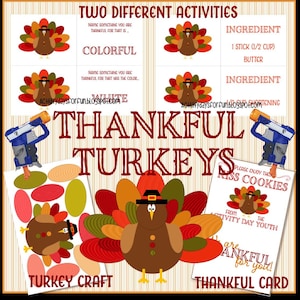 Thankful Turkeys Activity - Serving Others -Activity Days Primary Activity, Family Home Evening, Thankful Activity