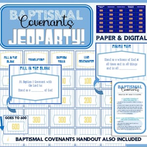 Baptismal Covenants Jeoparty Game: LDS Activity (Paper & PowerPoint)