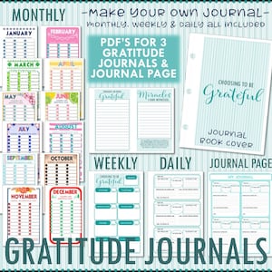 Gratitude Journal - Monthly, Weekly, Daily Journal Pages - Make a gratitude journal primary activity - Gratitude Activity