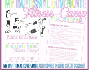 My Baptismal Covenants Fitness Camp - Learn the promises in the Baptismal Covenant - Activity Days, Family Home Evening