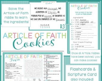 Articles of Faith Cookies - Make Cookies while learning and memorizing the Articles of Faith - Spiritual or Intellectual Primary Activity