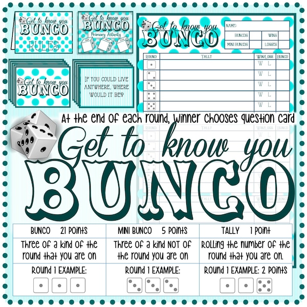 Get To Know You Bunco - “Social” Primary Development Activity