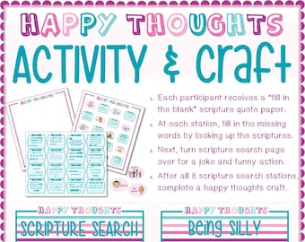 Happy Thoughts Activity & Craft - Faith In God Activity Days, Sunday School