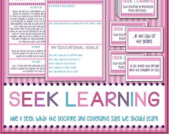 Learning Lesson “Seek Learning” - Activity on Doctrine and Covenants and lesson on seeking good education - Activity Days