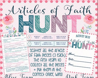 Articles of Faith Hunt Activity - Family Home Evening, Activity Days, Primary Activity on the Articles of Faith - Easter Egg Hunt