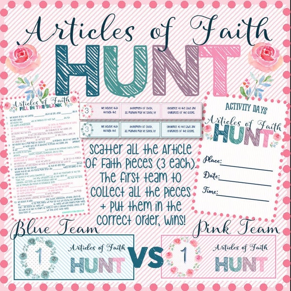 Articles of Faith Hunt Activity - Family Home Evening, Activity Days, Primary Activity on the Articles of Faith - Easter Egg Hunt