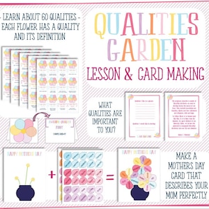 Journées d'activités Jardin des qualités + carte d'amitié ou de remerciement (activité parfaite pour la fête des mères !)