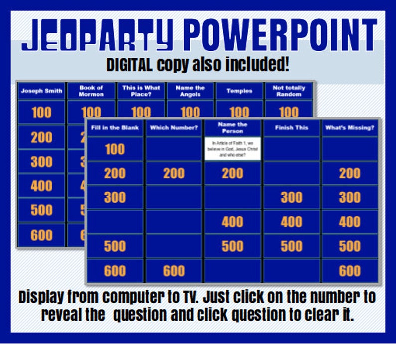 The Articles of Faith Jeoparty and Handout. Paper AND PowerPoint Version Included Latter Day Saint Activity Days, FHE, Youth Activity image 3
