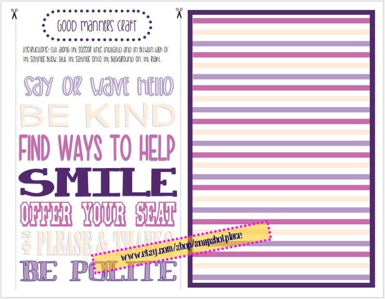 Good Manners School Instant Download image 3