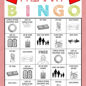 Primary Bingo Game Holiday Themed Primary Activity, Family Home Evening, Sunday School. image 3