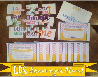 Activity Days Scavenger Hunt -Instant Download