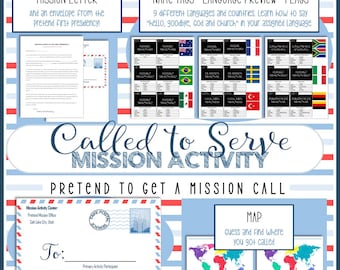 Latter-Day Saint Mission Call Activity Kit: Mission Call Letter, Envelope, Name Tags, Language Preview, Flags, Maps (Digital Download)